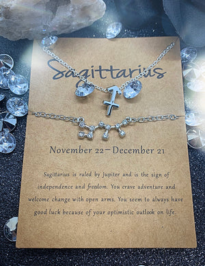 Sagittarius Necklace & Bracelet Set