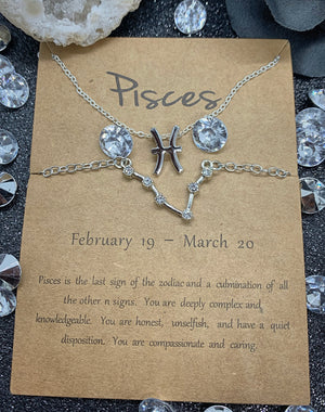 Pisces Necklace & Bracelet Set